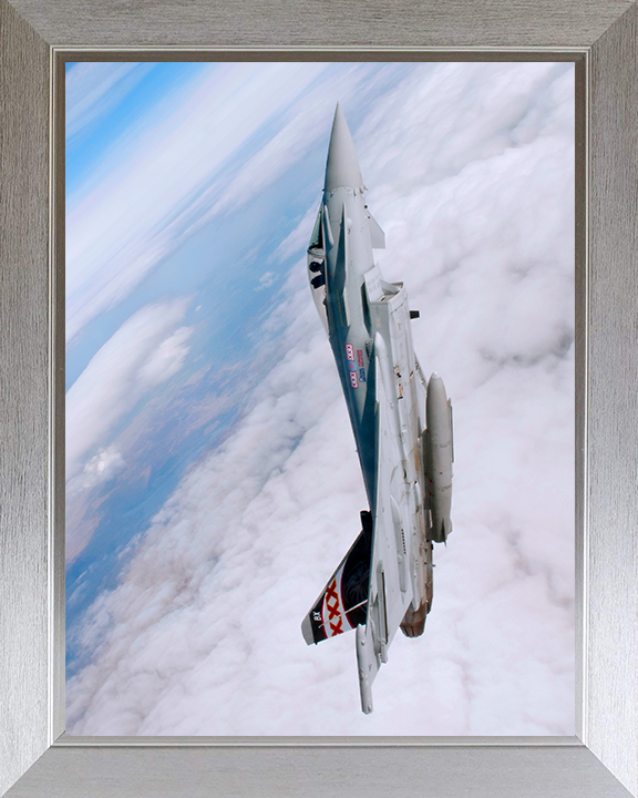 RAF Typhoon vertical climb Photo Print - Royal Air Force Aircraft Hampshire Prints 10 x 8 Silver Frame No