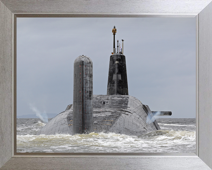 HMS Vanguard (S28) Photo Print - Vents off 2012 - Royal Navy Vanguard Class Submarine Hampshire Prints 10 x 8 Silver Frame No
