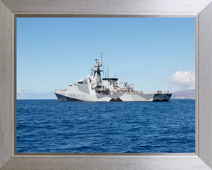 HMS Spey (P234) Photo Print - Honolulu 2021 - Royal Navy River Class Patrol Vessel Hampshire Prints 10 x 8 Silver Frame No