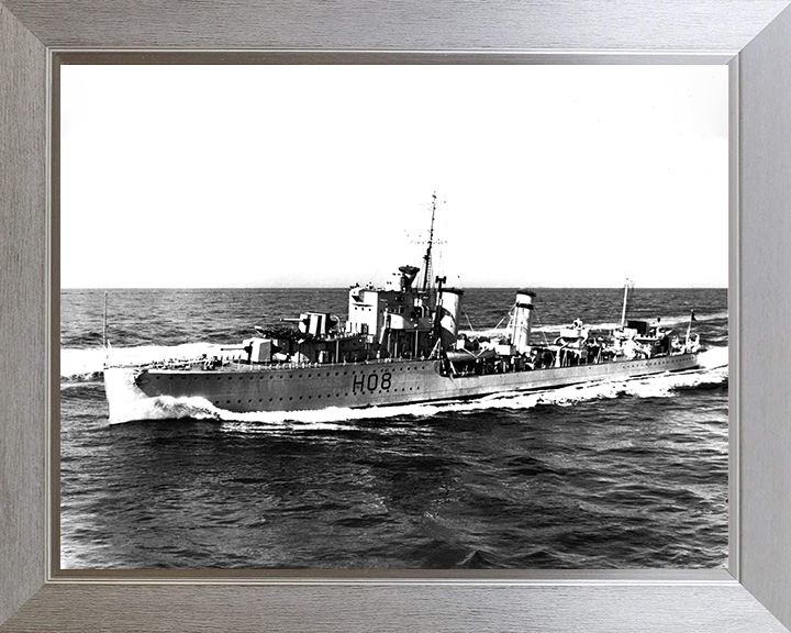 HMS Eclipse (H08) Photo Print - At Sea 1938 - Royal Navy E Class Destroyer Posters, Prints, & Visual Artwork Hampshire Prints 10 x 8 Silver Frame No