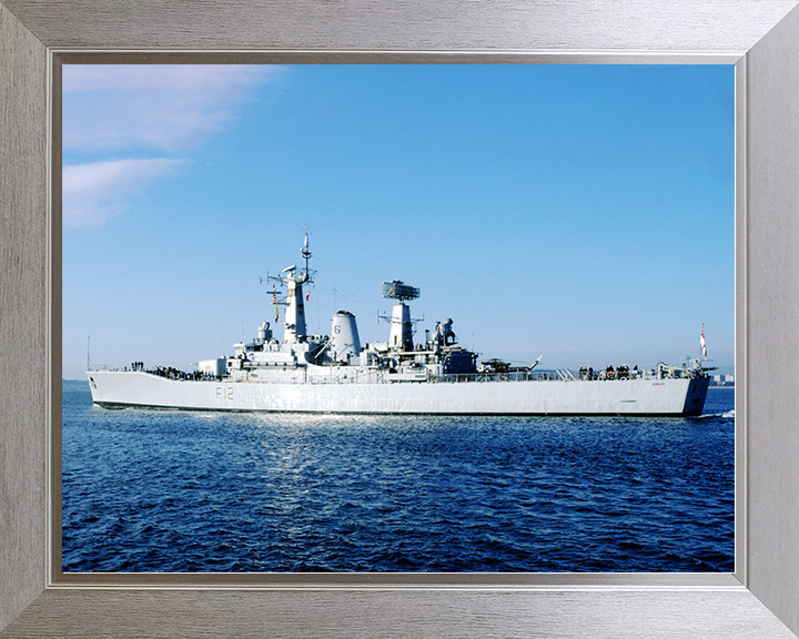 HMS Achilles (F12) Royal Navy Leander Class Frigate Photo Print Warship Wall Art Decor Posters, Prints, & Visual Artwork Hampshire Prints 10 x 8 Silver Frame No