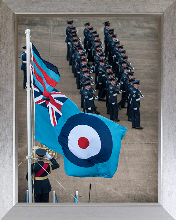 RAF Regiment Marching on Parade Photo Print - Royal Air Force Hampshire Prints 10 x 8 Silver Frame No