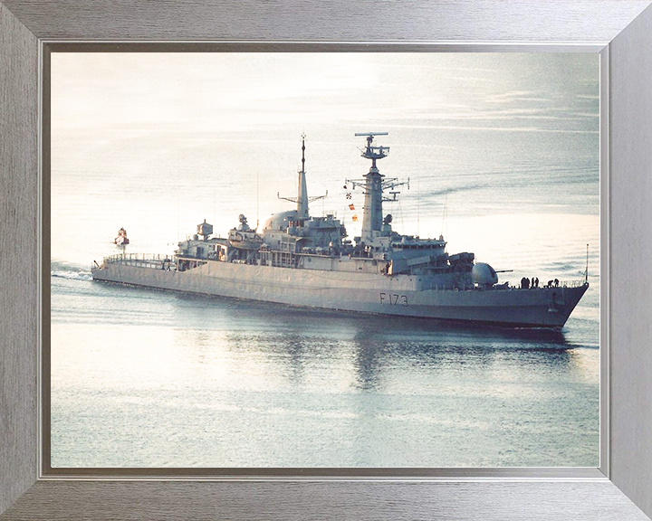 HMS Arrow (F173) Royal Navy Type 21 Frigate High Starboard View Photo Print Wall Art Decor Posters, Prints, & Visual Artwork Hampshire Prints 10 x 8 Silver Frame No
