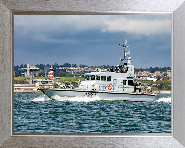 HMS Trumpeter (P294) Photo Print - Plymouth 2021 - Royal Navy Archer Class P2000 Patrol Vessel Hampshire Prints 10 x 8 Silver Frame No
