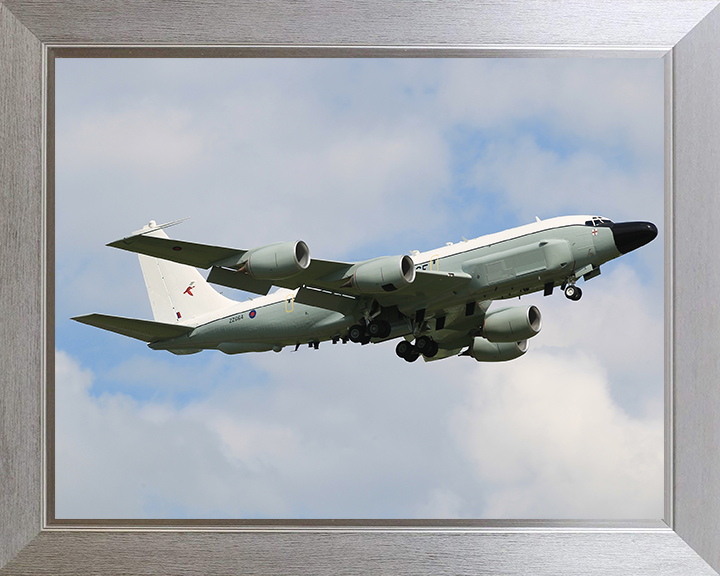 RAF Rivet Joint RC-135W Photo Print - Royal Air Force Aircraft Hampshire Prints 10 x 8 Silver Frame No