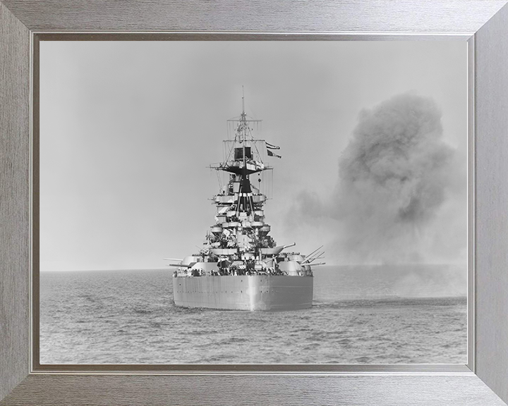 HMS Rodney (29) Royal Navy Nelson Class Battleship Normandy 1944 Photo Print Wall Art Poster Posters, Prints, & Visual Artwork Hampshire Prints 10 x 8 Silver Frame No