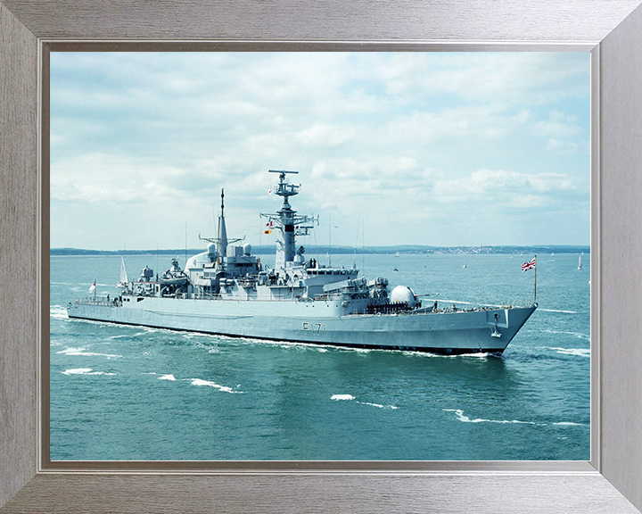 HMS Active (F171) Royal Navy Type 21 Frigate Photo Print Warship Wall Art Poster Posters, Prints, & Visual Artwork Hampshire Prints 10 x 8 Silver Frame No
