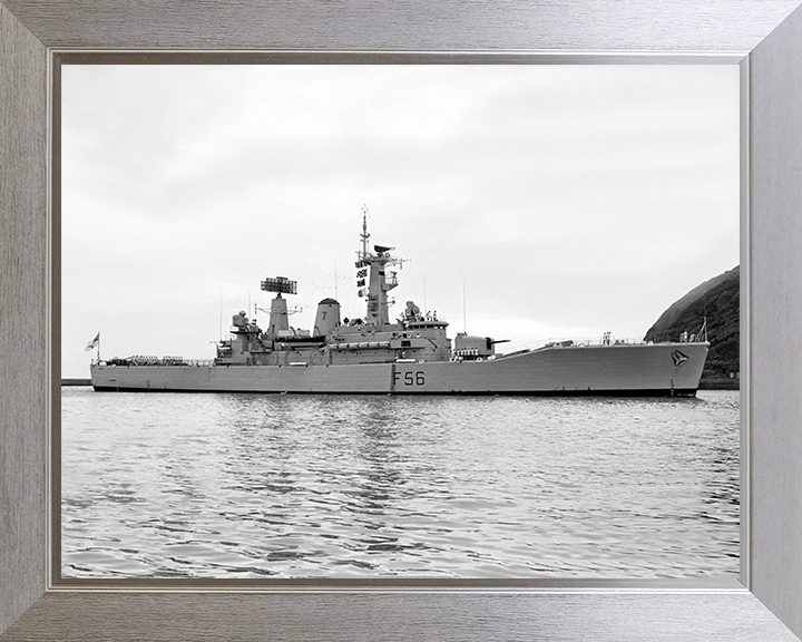 HMS Argonaut (F56) Photo Print - Plymouth sound 1969 - Royal Navy Leander Class Frigate Posters, Prints, & Visual Artwork Hampshire Prints 10 x 8 Silver Frame No