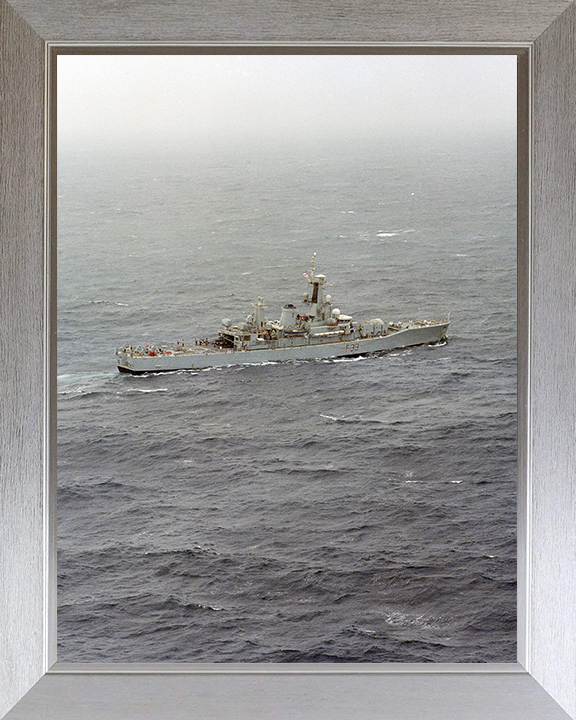 HMS Naiad (F39) Photo Print - At Sea 1982 - Royal Navy Leander Class Frigate Hampshire Prints 10 x 8 Silver Frame No