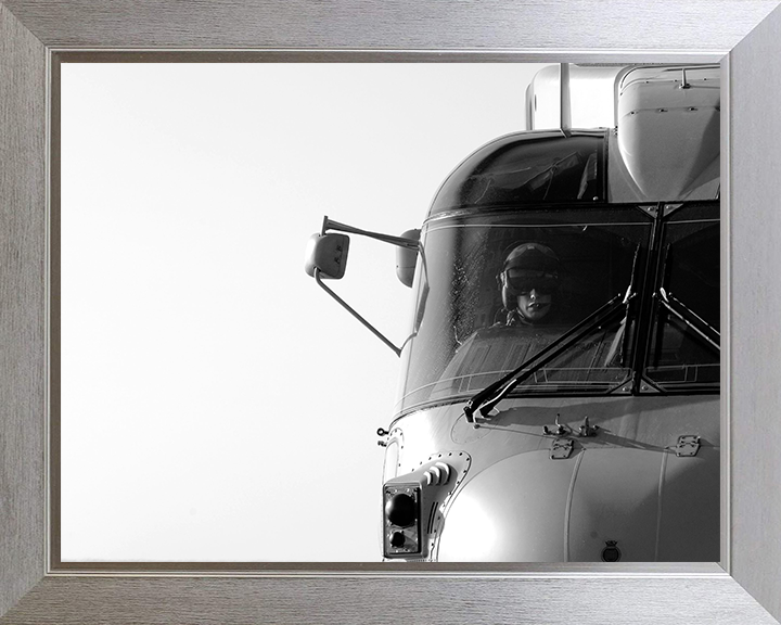 Merlin Helicopter Pilot Portrait Photo Print - Royal Navy Aircraft Hampshire Prints 10 x 8 Silver Frame No