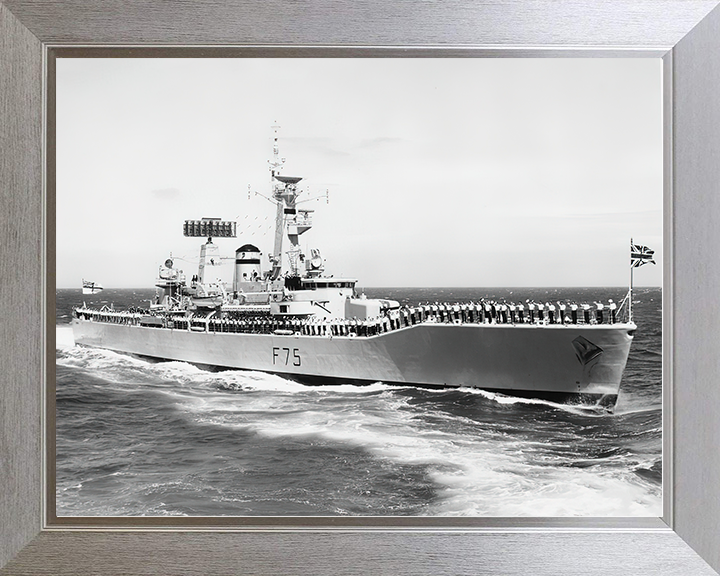 HMS Charybdis (F75) Royal Navy Leander Class Frigate Cheer Ship Photo Print Wall Art Decor Posters, Prints, & Visual Artwork Hampshire Prints 10 x 8 Silver Frame No