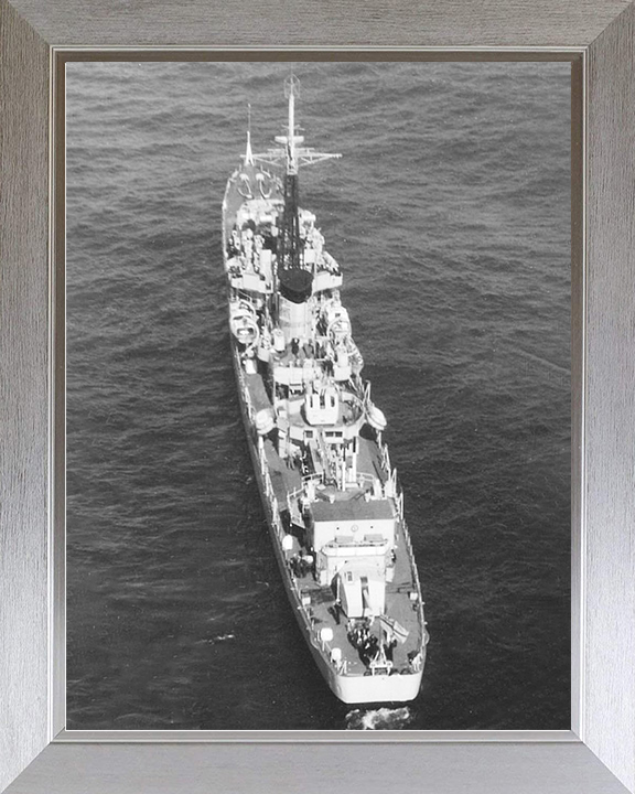 HMS Chequers (R61) Royal Navy C Class Destroyer From Above Photo Print Wall Art Decor Posters, Prints, & Visual Artwork Hampshire Prints 10 x 8 Silver Frame No