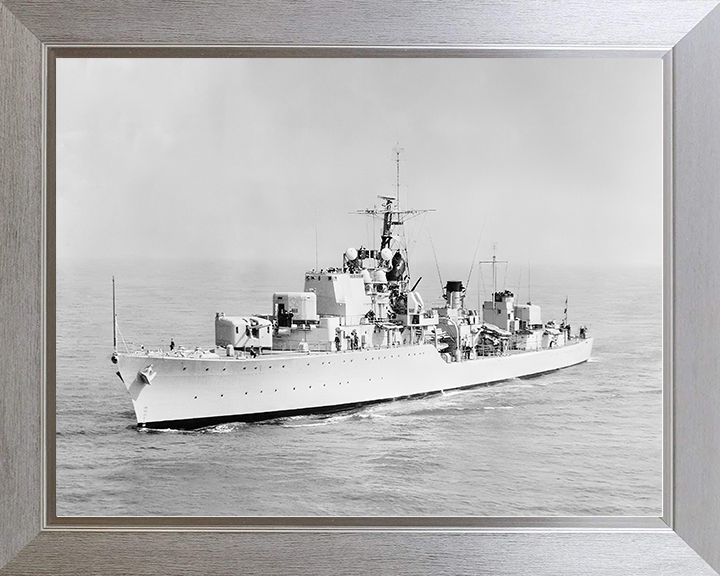HMS Diamond (D35) Royal Navy Daring Class Destroyer Starboard Bow View Photo Print Wall Art Decor Posters, Prints, & Visual Artwork Hampshire Prints 10 x 8 Silver Frame No