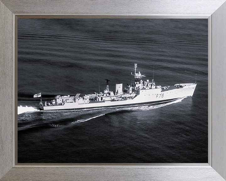 HMS Blackwood (F78) Photo Print - At Sea 1957 - Royal Navy Blackwood Class Frigate Posters, Prints, & Visual Artwork Hampshire Prints 10 x 8 Silver Frame No