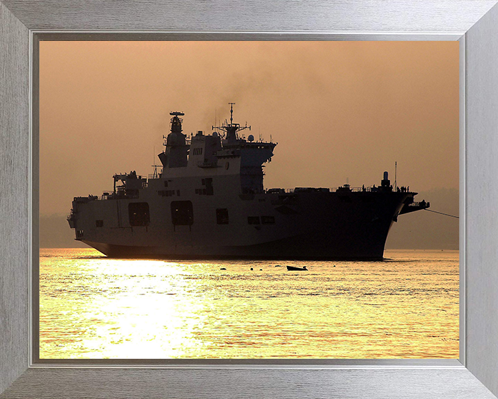 HMS Ocean (L12) Photo Print - at Sunset 2001 - Royal Navy Landing Platform Helicopter