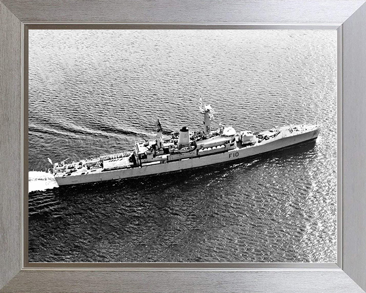 HMS Aurora (F10) Royal Navy Leander Class Frigate From Above Photo Print Wall Art Decor Posters, Prints, & Visual Artwork Hampshire Prints 10 x 8 Silver Frame No