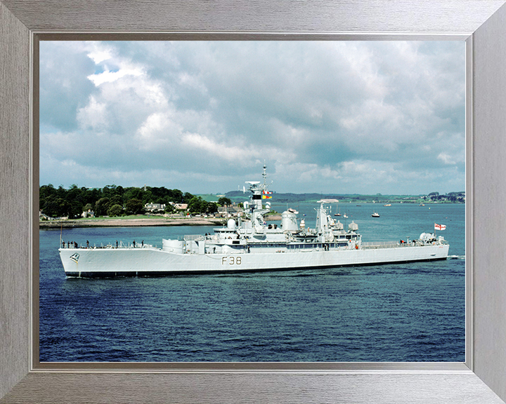 HMS Arethusa (F38) Royal Navy Leander Class Port Side View In Colour Frigate Photo Print Wall Art Decor Posters, Prints, & Visual Artwork Hampshire Prints 10 x 8 Silver Frame No