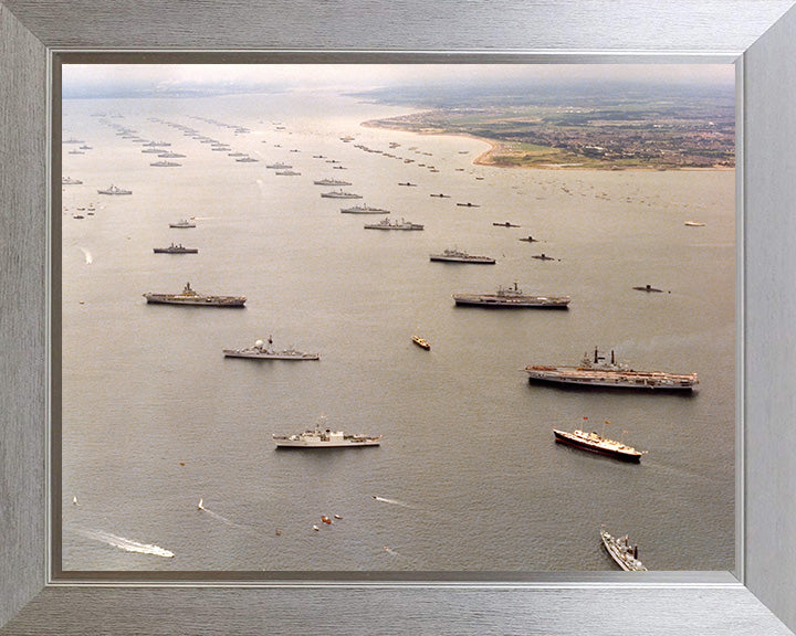 Silver Jubilee Royal Navy Spithead review 1977 from above Photo Print or Framed Photo Print - Hampshire Prints