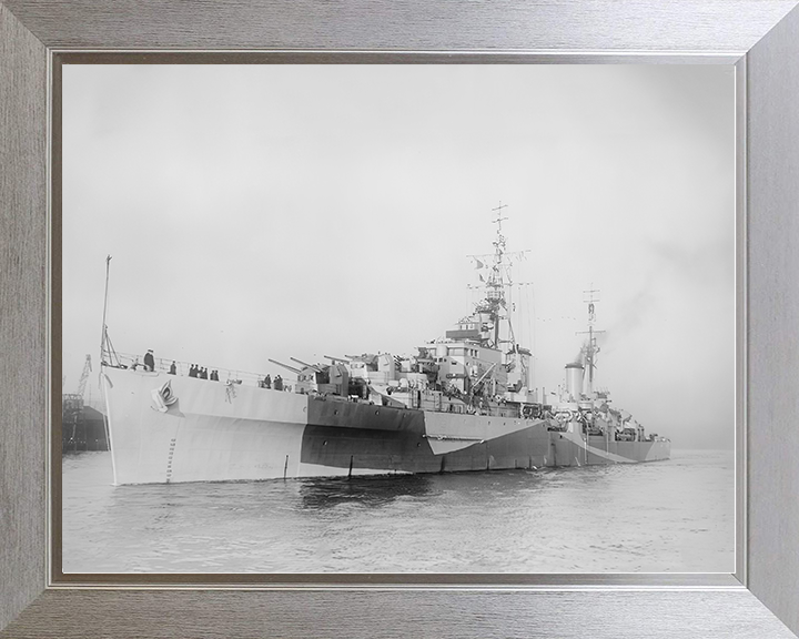 HMS Diadem (84) Royal Navy Dido Class Cruiser Port Side View Photo Print Wall Art Decor Posters, Prints, & Visual Artwork Hampshire Prints 10 x 8 Silver Frame No