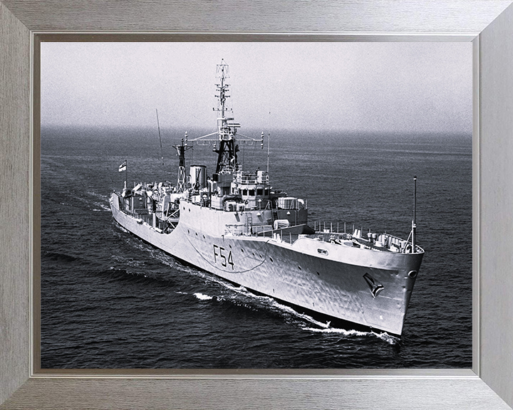 HMS Hardy (F54) Photo Print - At Sea 1967 - Royal Navy Blackwood Class Frigate Hampshire Prints 10 x 8 Silver Frame No