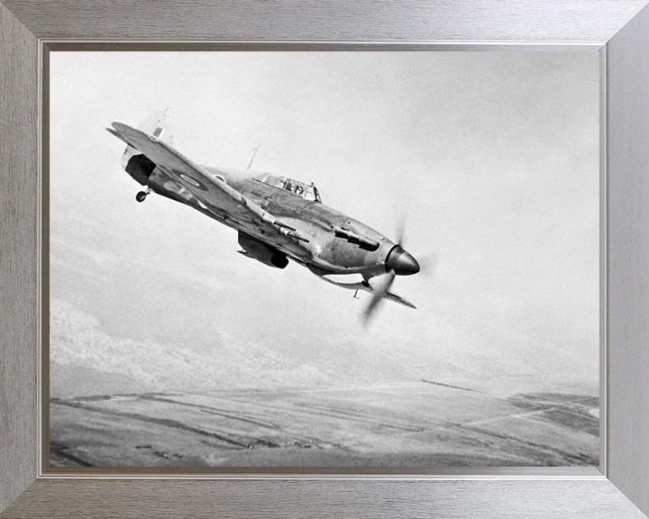 RAF Hawker Hurricane Mark IIC in Flight 1945 Photo Print - Royal Air Force Aircraft Posters, Prints, & Visual Artwork Hampshire Prints 10 x 8 Silver Frame No