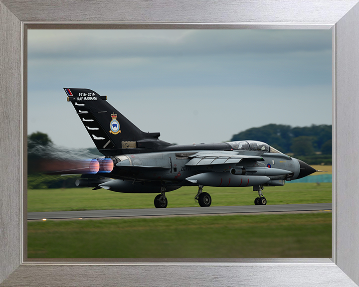 RAF Tornado GR4 Taking off Photo Print - Royal Air Force Aircraft Hampshire Prints 10 x 8 Silver Frame No