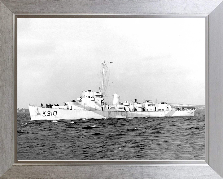 HMS Bayntun (K310) Royal Navy Captain Class Frigate Port Side View Photo Print Wall Art Decor Posters, Prints, & Visual Artwork Hampshire Prints 10 x 8 Silver Frame No