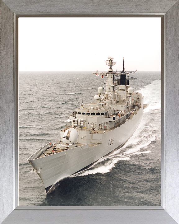 HMS Cumberland (F85) Royal Navy Type 22 Frigate Port Bow Portrait Photo Print Wall Art Decor Posters, Prints, & Visual Artwork Hampshire Prints 10 x 8 Silver Frame No