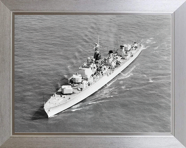 HMS Diamond (D35) Royal Navy Daring Class Destroyer High Port Bow View Photo Print Wall Art Decor Posters, Prints, & Visual Artwork Hampshire Prints 10 x 8 Silver Frame No