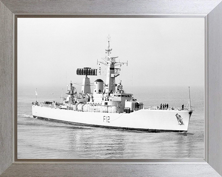 HMS Achilles (F12) Royal Navy Leander Class Frigate Photo Print Entering Harbour Warship Wall Art Posters, Prints, & Visual Artwork Hampshire Prints 10 x 8 Silver Frame No