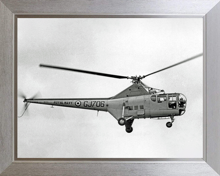 Westland WS-51 Dragonfly Helicopter 1955 Photo Print - Royal Navy Aircraft Hampshire Prints 10 x 8 Silver Frame No
