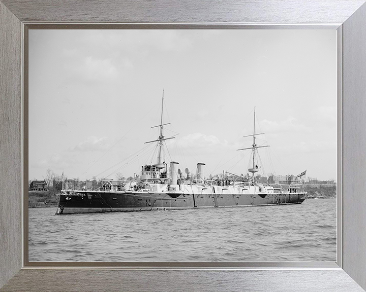 HMS Australia (1886) Royal Navy Orlando Class Cruiser Port Side View Photo Print Wall Art Decor Posters, Prints, & Visual Artwork Hampshire Prints 10 x 8 Silver Frame No