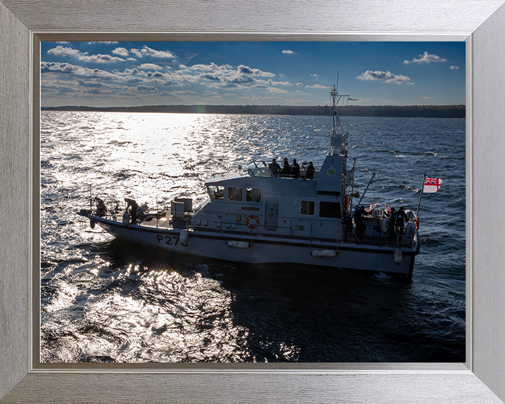 HMS Pursuer (P273) Photo Print - At Sea 2025 - Royal Navy Archer Class P2000 Patrol Vessel Hampshire Prints 10 x 8 Silver Frame No