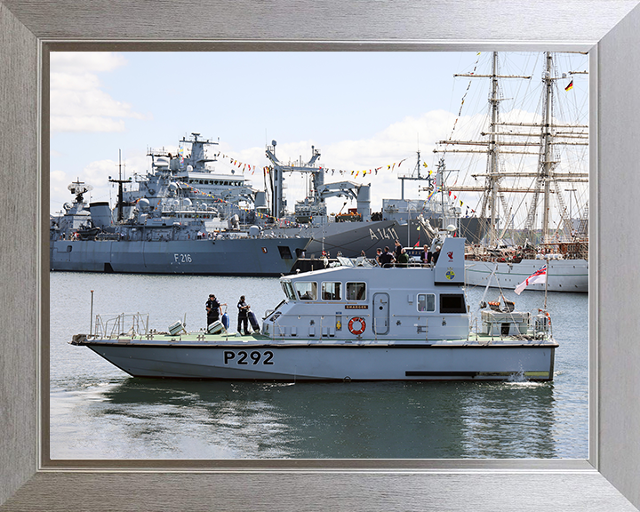 HMS Charger (P292) Royal Navy Archer Class Patrol Vessel Kiel Harbour 2022 Photo Print Wall Art Decor Posters, Prints, & Visual Artwork Hampshire Prints 10 x 8 Silver Frame No