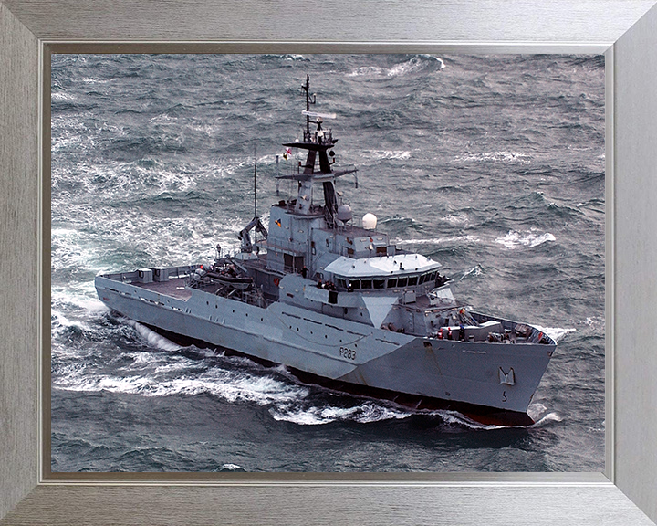 HMS Mersey (P283) Photo Print - At Sea 2004 - Royal Navy River Class Patrol Vessel Hampshire Prints 10 x 8 Silver Frame No