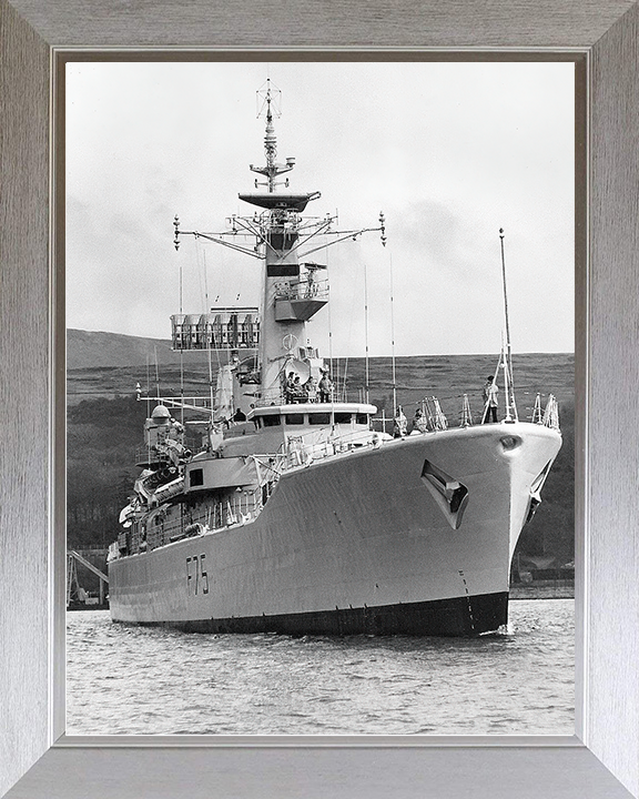 HMS Charybdis (F75) Royal Navy Leander Class Frigate Low Starboard Bow View Photo Print Wall Art Decor Posters, Prints, & Visual Artwork Hampshire Prints 10 x 8 Silver Frame No
