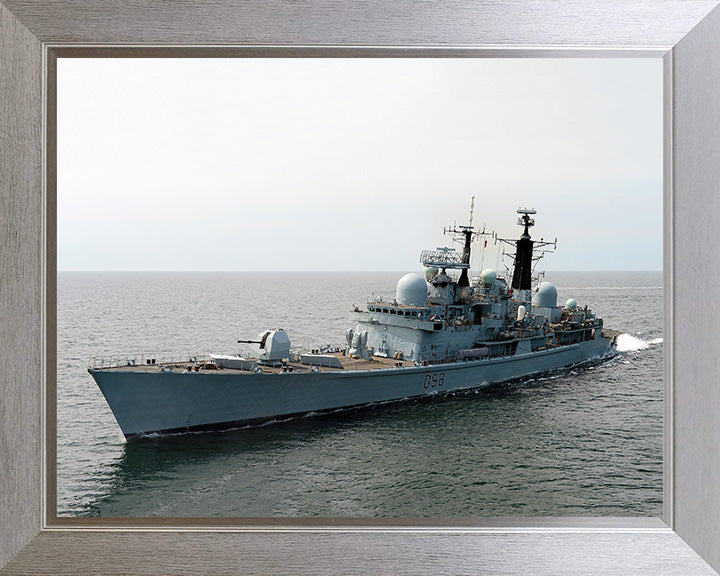 HMS York (D98) Photo Print - At Sea - Royal Navy Type 42 Destroyer Hampshire Prints 10 x 8 Silver Frame No