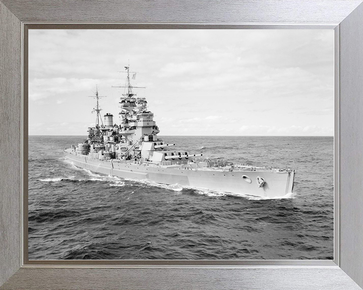 HMS Duke of York (17) Royal Navy King George V Class Battleship Underway Photo Print Wall Art Decor Posters, Prints, & Visual Artwork Hampshire Prints 10 x 8 Silver Frame No