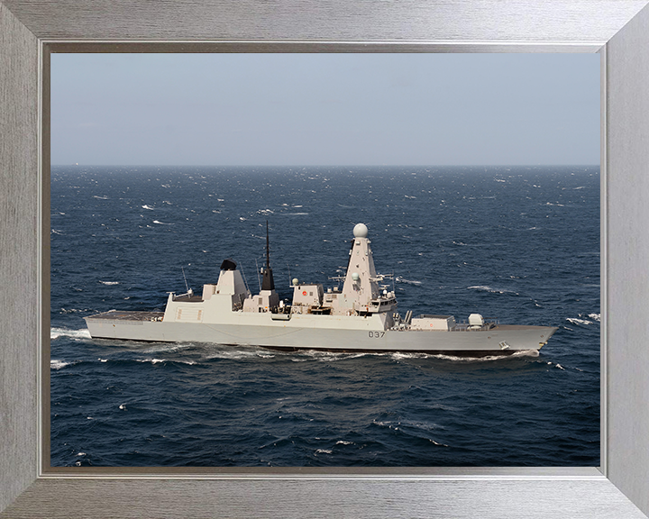 HMS Duncan (D37) Photo Print - At Sea 2015 - Royal Navy Type 45 Destroyer Posters, Prints, & Visual Artwork Hampshire Prints 10 x 8 Silver Frame No