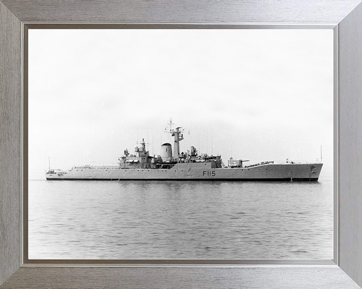 HMS Berwick (F115) Royal Navy Rothesay Class Frigate Starboard Beam View Photo Print Wall Art Decor Posters, Prints, & Visual Artwork Hampshire Prints 10 x 8 Silver Frame No