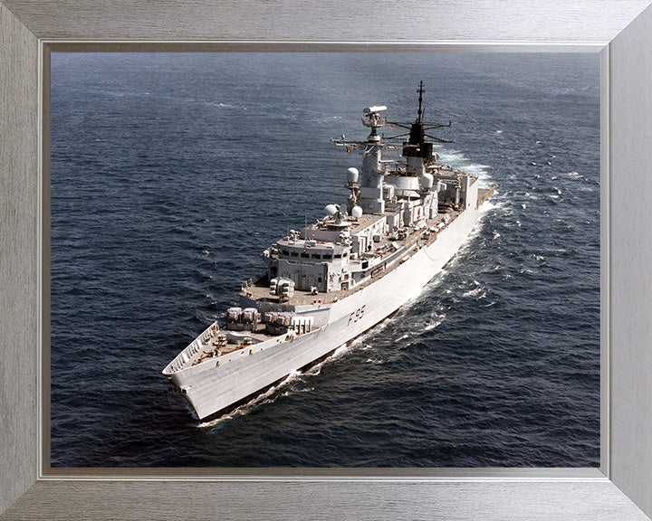 HMS London (F95) Photo Print - High Port Bow View - Royal Navy Type 22 Frigate Hampshire Prints 10 x 8 Silver Frame No