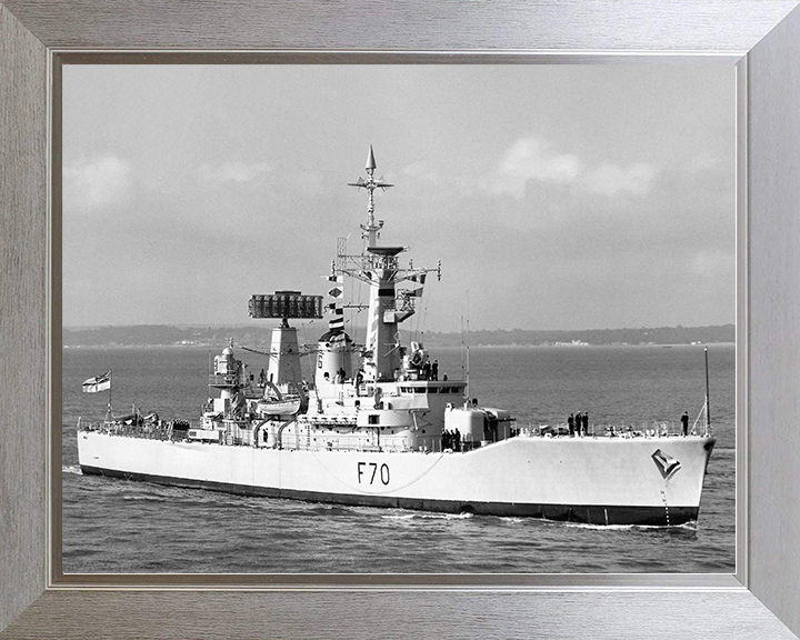 HMS Apollo (F70) Royal Navy Leander Class Frigate Starboard Bow View Photo Print Wall Art Decor Posters, Prints, & Visual Artwork Hampshire Prints 10 x 8 Silver Frame No
