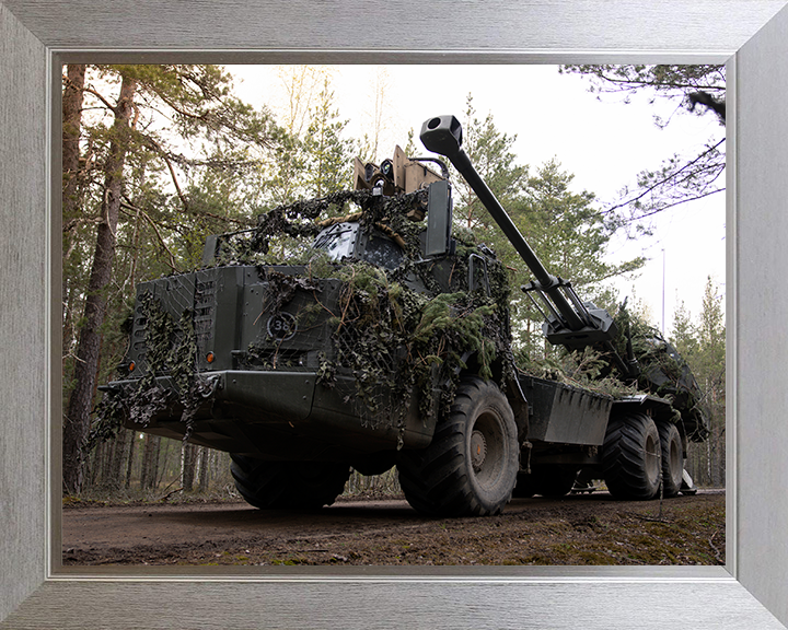 Archer Artillery 155mm system Photo Print - British Army Vehicle Hampshire Prints 10 x 8 Silver Frame No