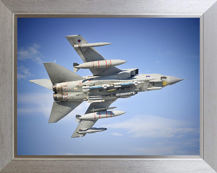 RAF Tornado GR4 in Flying Photo Print - Royal Air Force Aircraft Hampshire Prints 10 x 8 Silver Frame No