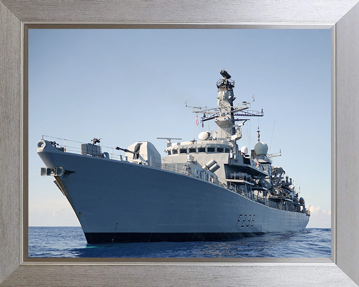 HMS Northumberland (F238) Photo Print - Tanzania 2012 - Royal Navy Type 23 Frigate Hampshire Prints 10 x 8 Silver Frame No