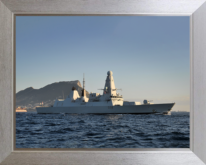 HMS Daring (D32) Photo Print - Off Gibraltar 2012 - Royal Navy Type 45 Destroyer Posters, Prints, & Visual Artwork Hampshire Prints 10 x 8 Silver Frame No