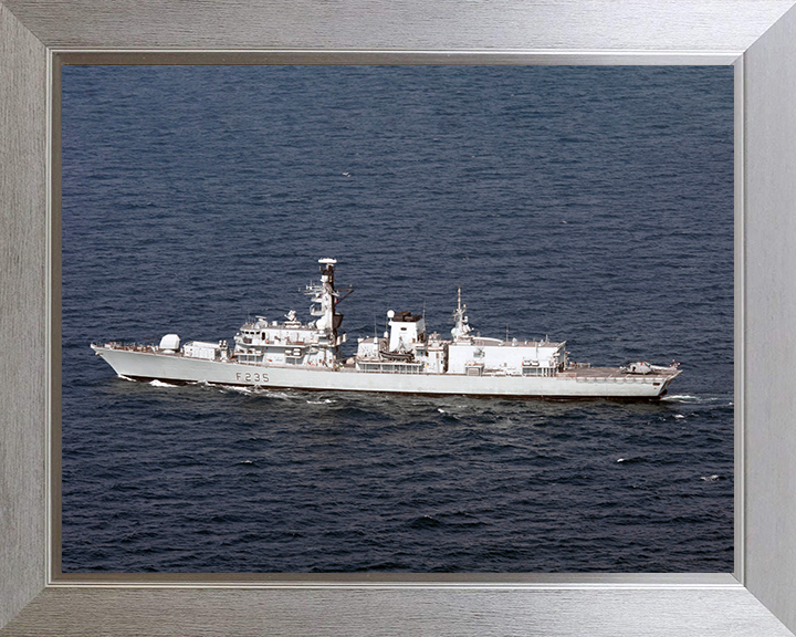 HMS Monmouth (F235) Photo Print - At Sea 2012 - Royal Navy Type 23 Frigate Hampshire Prints 10 x 8 Silver Frame No