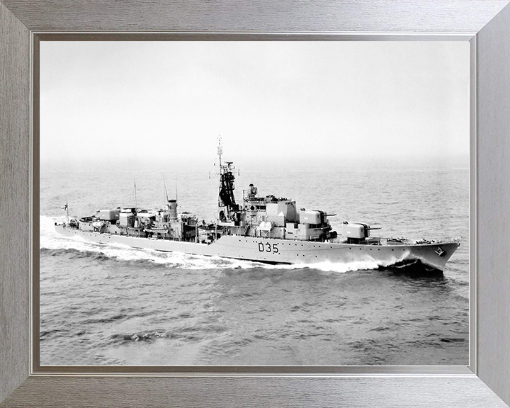 HMS Diamond (D35) Royal Navy Daring Class Destroyer Starboard View Photo Print Wall Art Decor Posters, Prints, & Visual Artwork Hampshire Prints 10 x 8 Silver Frame No