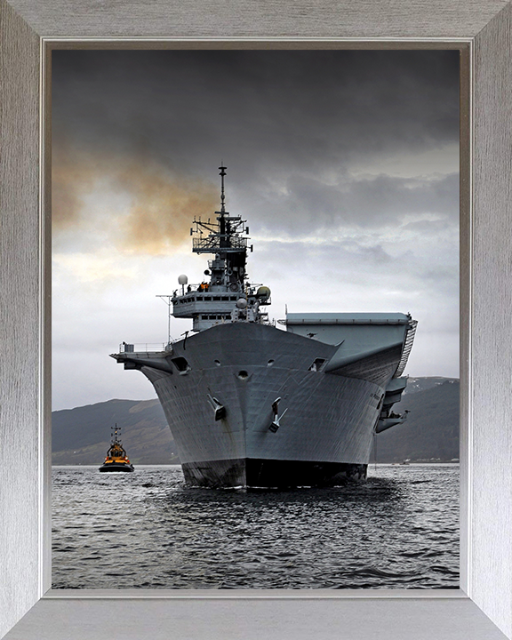 HMS Illustrious (R06) Photo Print - Loch Long 2012 - Royal Navy Invincible Class Aircraft Carrier Hampshire Prints 10 x 8 Silver Frame No