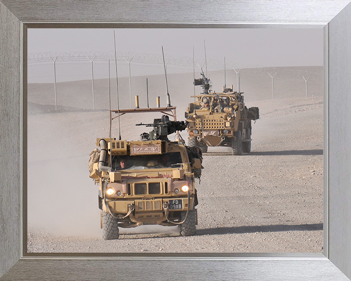 RAF Regiment in Jackal and Panther patrol vehicles Photo Print - Royal Air Force Hampshire Prints 10 x 8 Silver Frame No